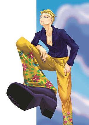 MHA - Model Keigo in Floral Pants