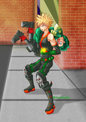 MHA - BKDK - Bakugo Carrying Deku